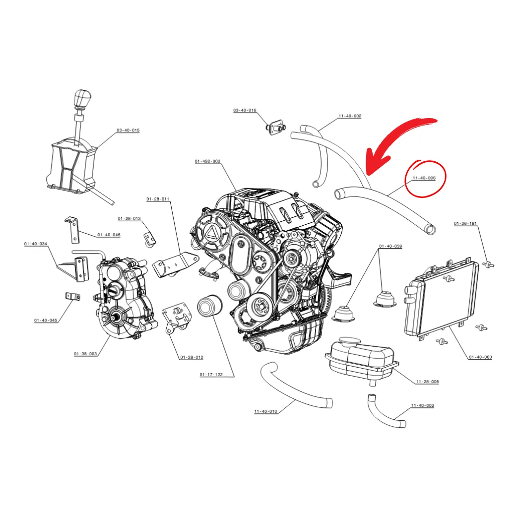 Original Kühlerschlauch oben für Chatenet CH40 CH46 mit DCI Motor