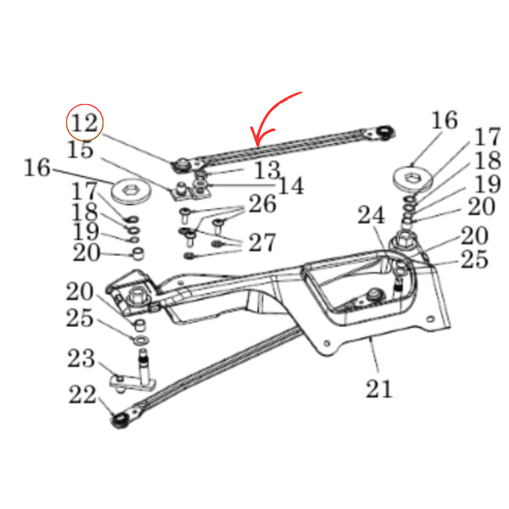 Wischergestänge vorne für Ligier JS60
