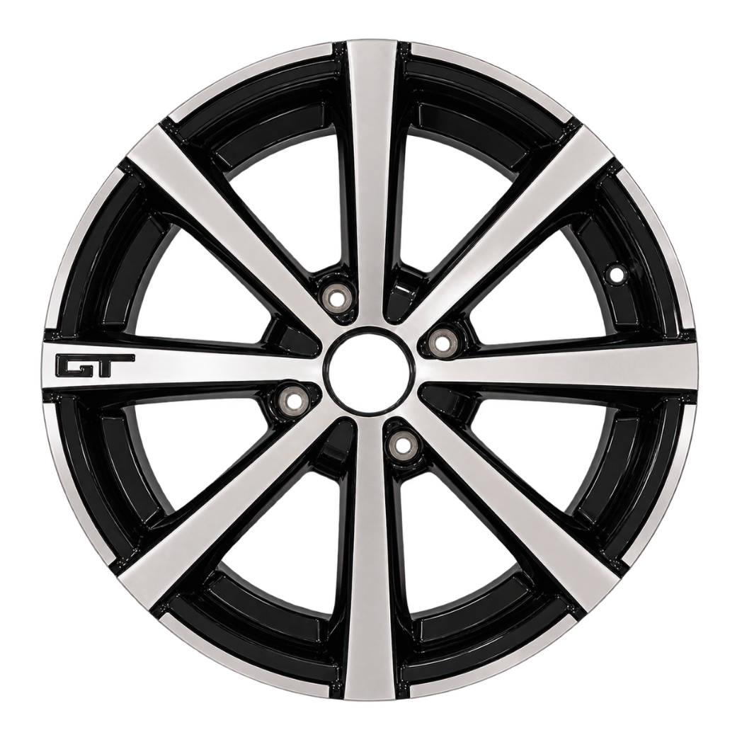 Original Aixam 16-Zoll-Alufelge 611BK080DIAMAN – Vorderansicht