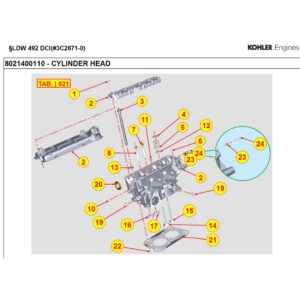 Original Zylinderkopf Lombardini LDW 492 DCI und LDW 480 HDI